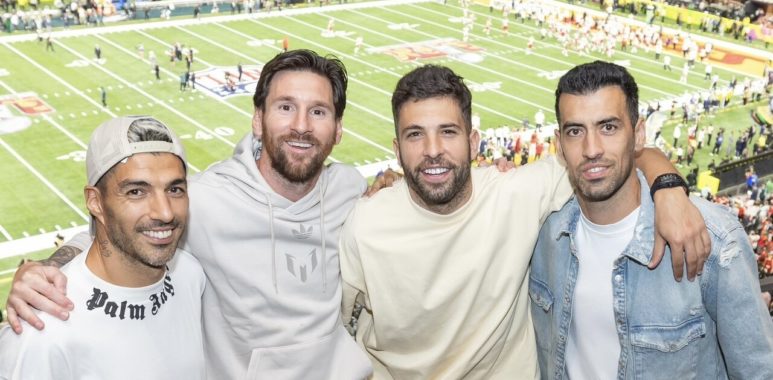 Luis Suárez, Lionel Messi, Jordi Alba y Sergio Busquets